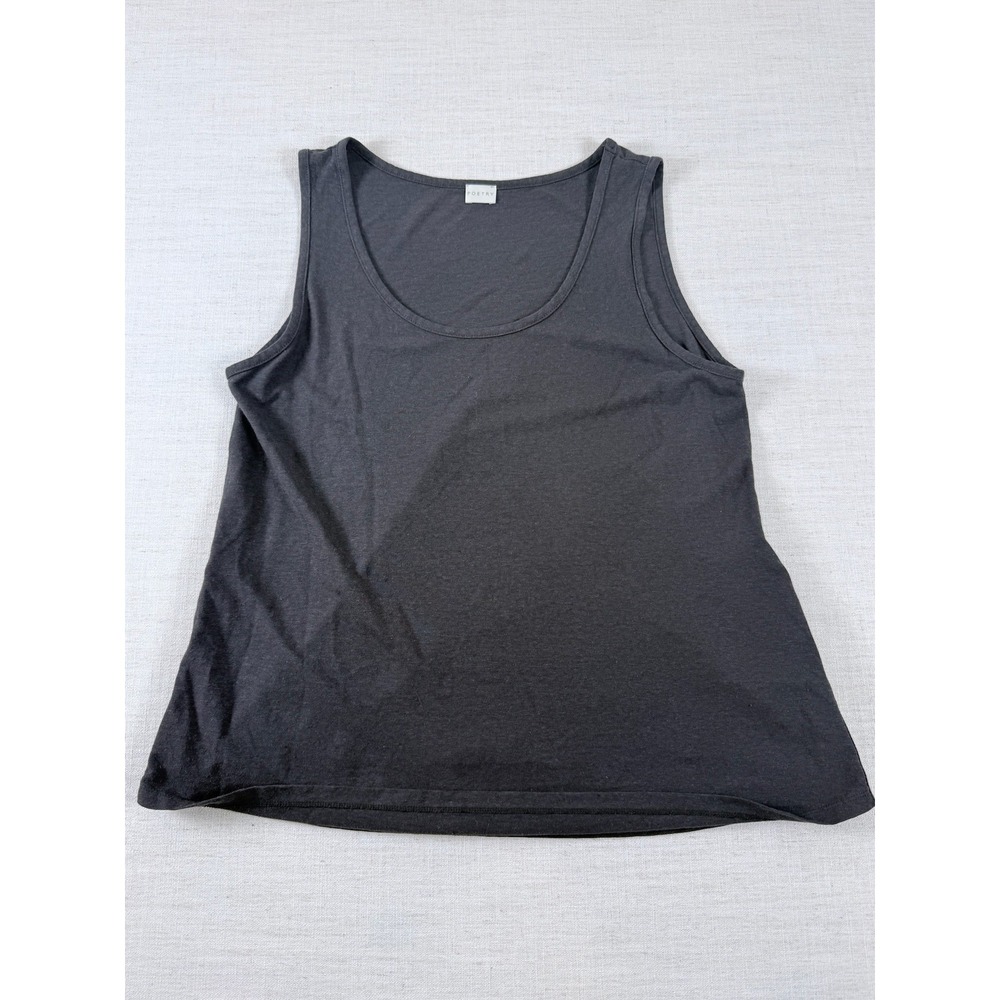 Poetry Womens Charcoal Gray Scoop Neck Side Button Tank Top Sleeveless Shirt